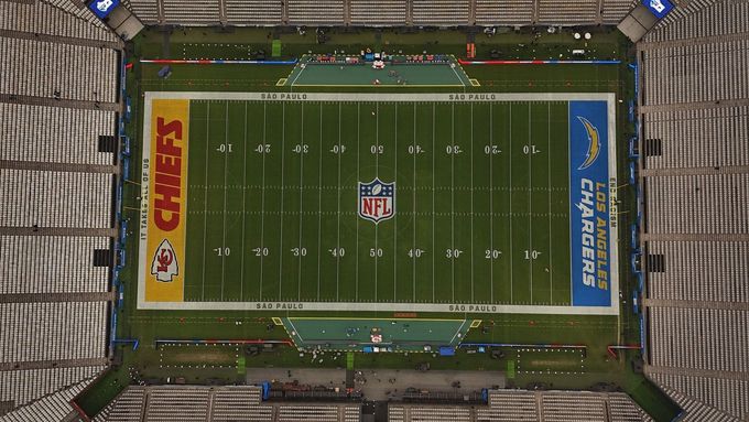 Utkání Los Angeles Chargers proti Kansas City Chiefs v Sao Paulu