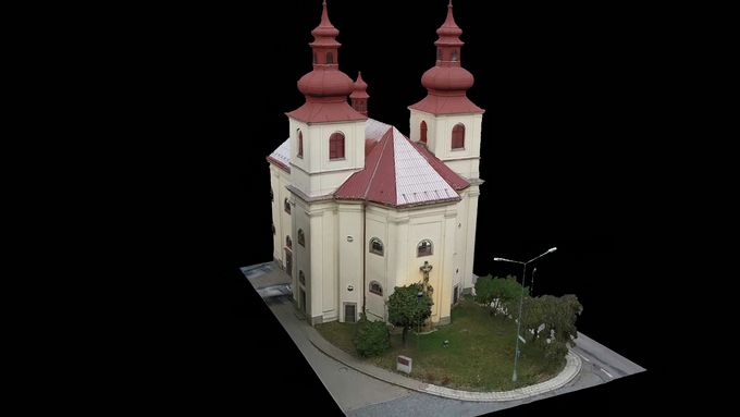 3D model kostela sv. Prokopa ve Vamberku