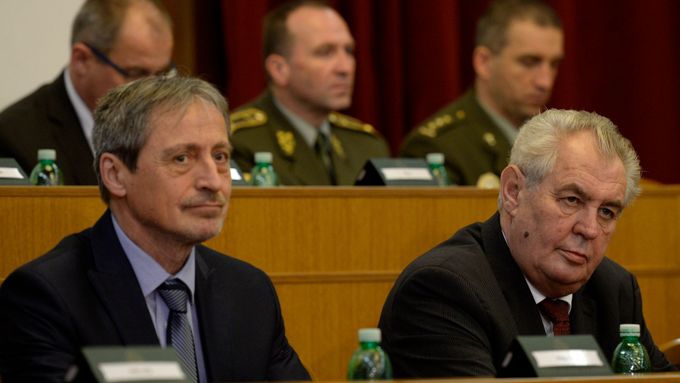 Martin Stropnický s prezidentem Milošem Zemanem.