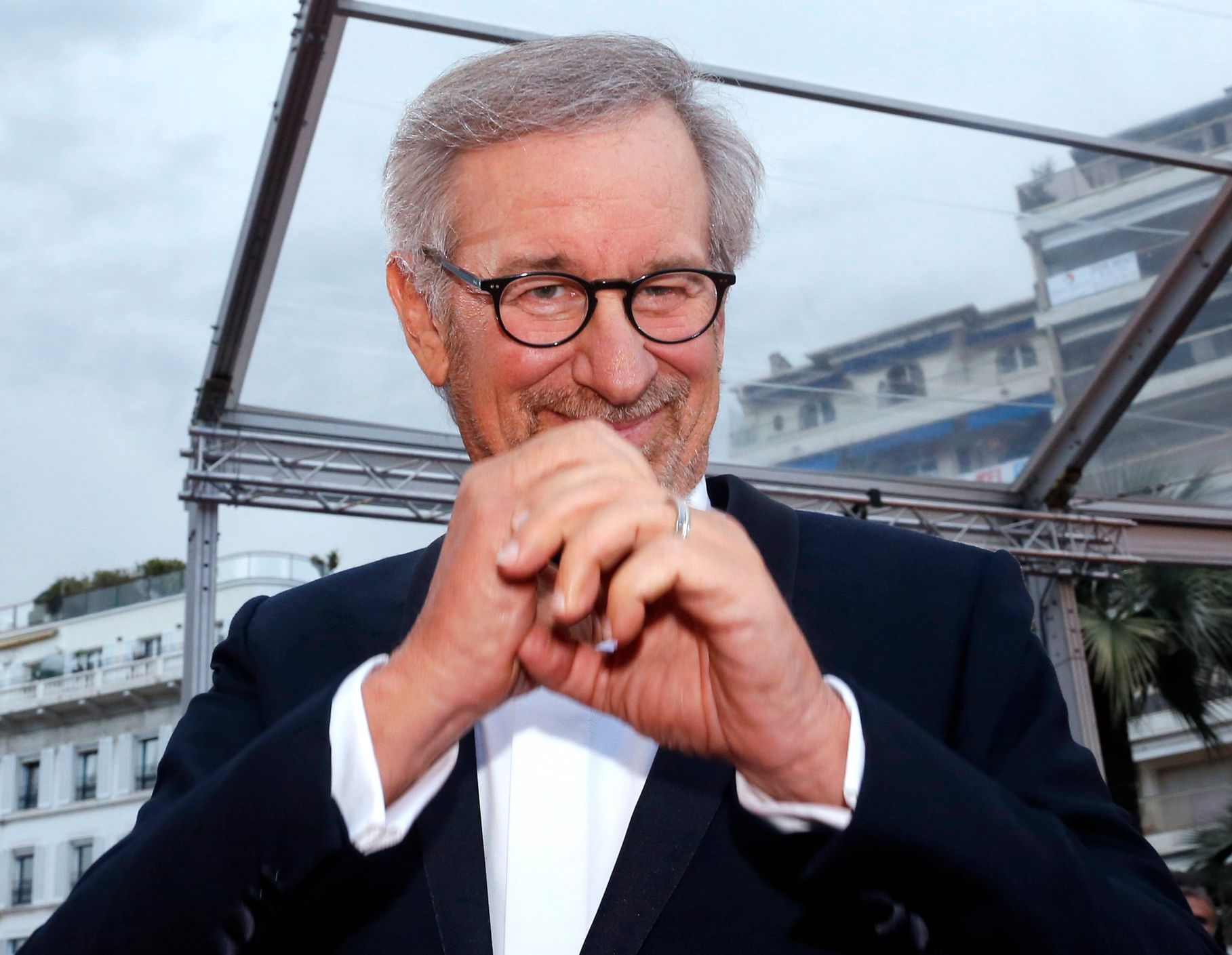 Director Steven Spielberg arrives for the screening of the film &quot;Inside Llewyn Davis&quot; at 66th Cannes Film Festival