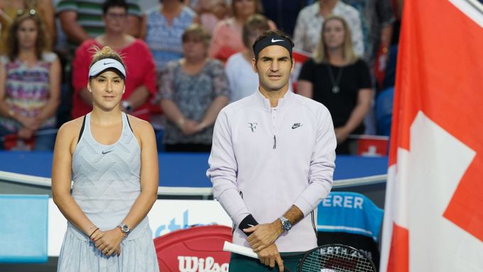Roger Federer a Belinda Bencicová.