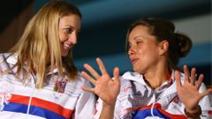 Petra Kvitová a Barbora Strýcová před Fed Cupem se Švýcarskem