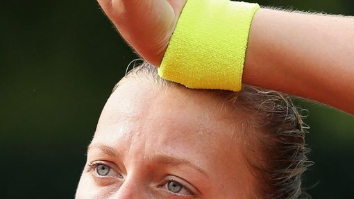 Petra Kvitová na French Open v zápase s Šuaj Pcheng