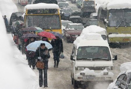 Čína pod sněhem