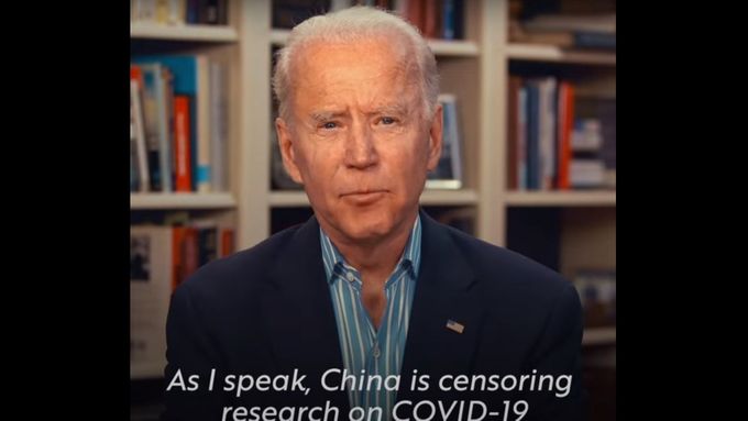 Joe Biden v předvolebním videu o Donaldu Trumpovi a Číně.