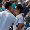 Novak Djokovič a Kei Nišikori v semifinále US Open