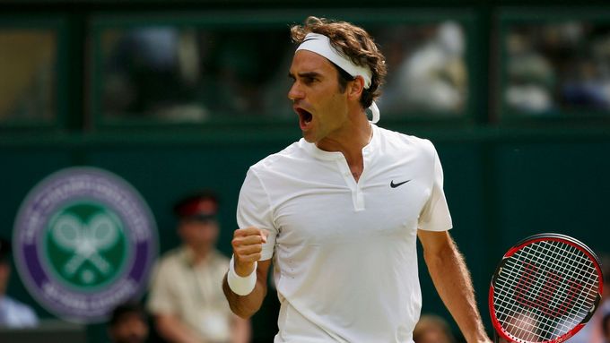 Roger Federer na Wimbledonu.