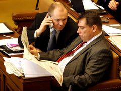 Looking for some ammunition (ČSSD lower house faction leader Michal Hašek and the party chairman Jiří Paroubek)