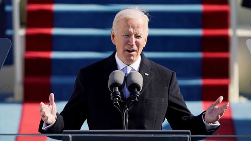 Prezident USA Joe Biden při svém inauguračním projevu.
