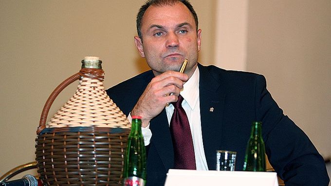 Interior Minister Ivan Langer and a bottle of slivovitz