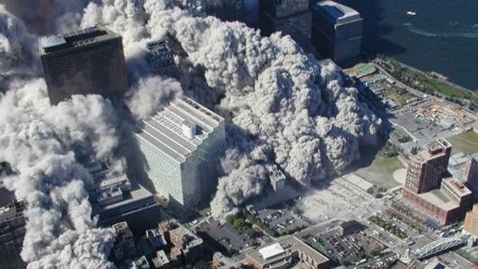 Světové obchodní centrum po útoků teroristů.