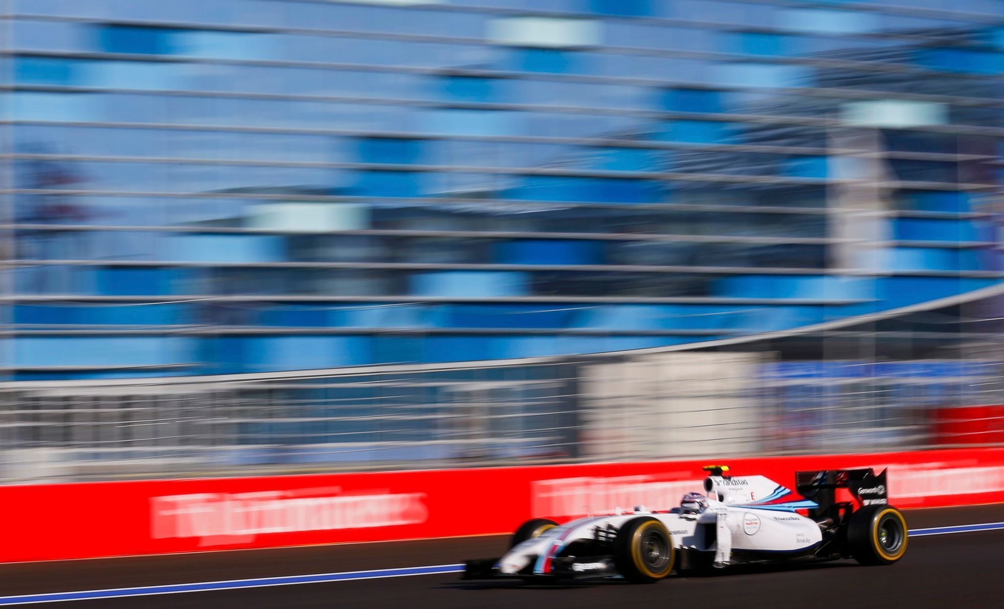 Williams Formula One driver Valtteri Bottas of Finland speeds during the first Russian Grand Prix in Sochi