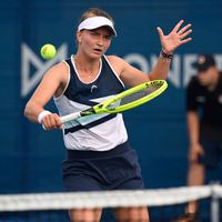 Barbora Krejčíková Barbora Krejčíková na tenisovém turnaji v Praze 2021