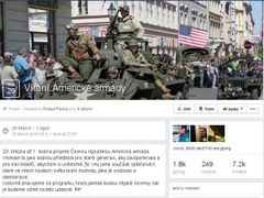 Facebooková událost Vítáme americkou armádu.