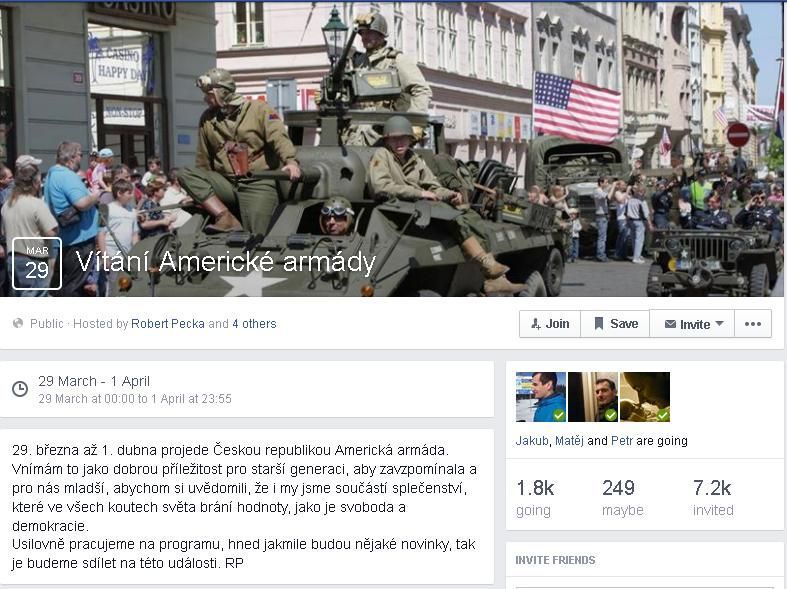 FB událost: Vítáme americkou armádu