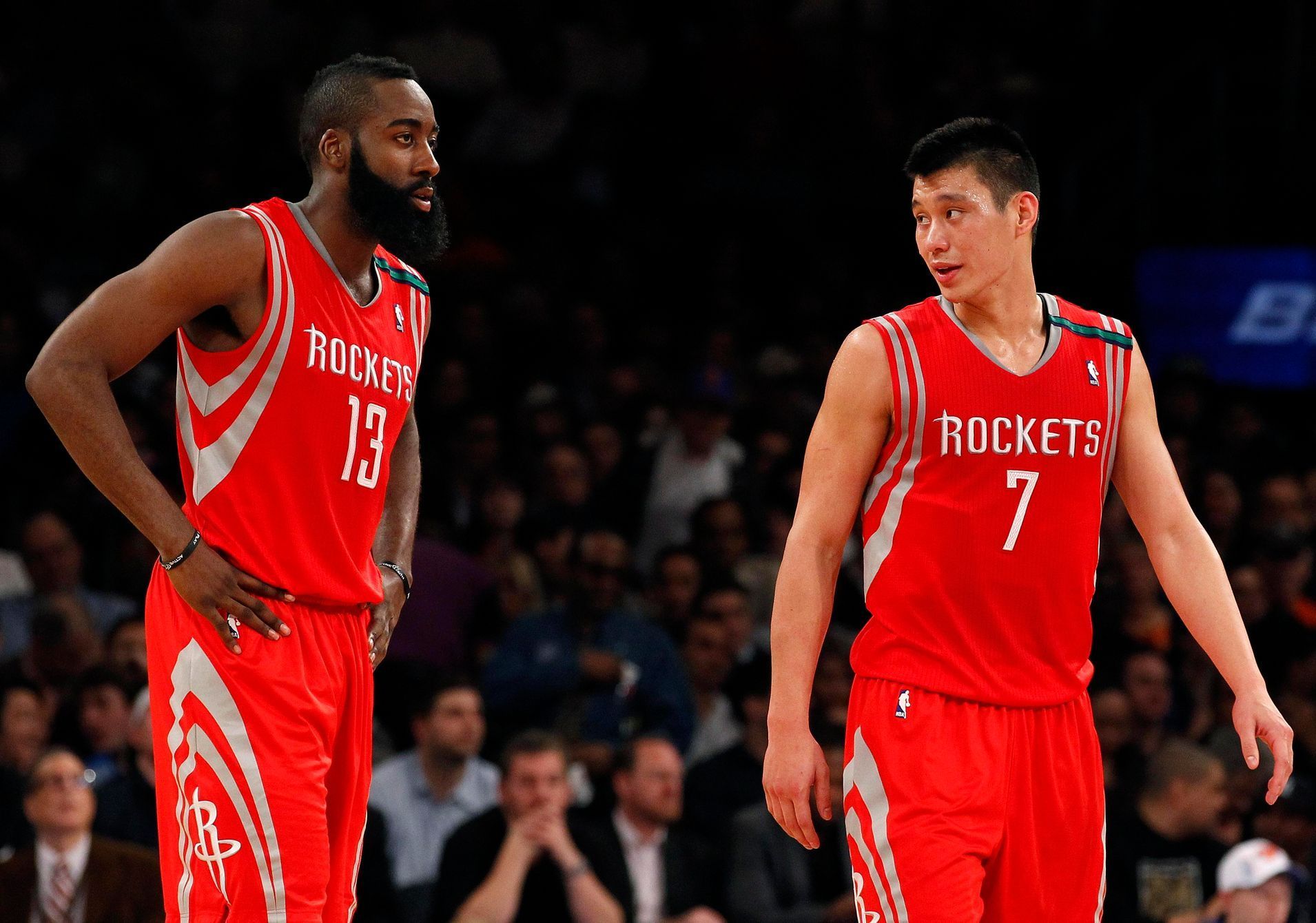 Jeremy Lin a James Harden z Houstonu Rockets