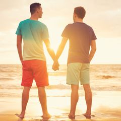 LGBTQ, homosexuál, dovolená, moře