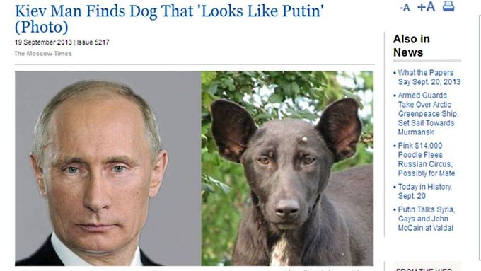 Vladimnír Putin a jeho "psí dvojník".