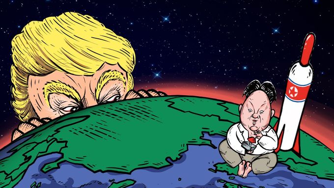 Trump a Kim Čong-un.