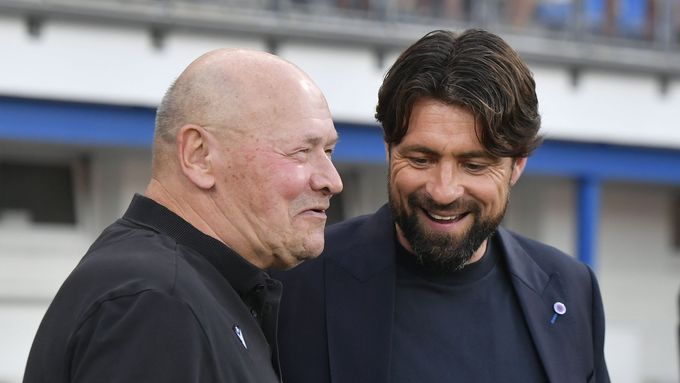 Miroslav Koubek a Russell Martin (Viktoria Plzeň - Rangers)