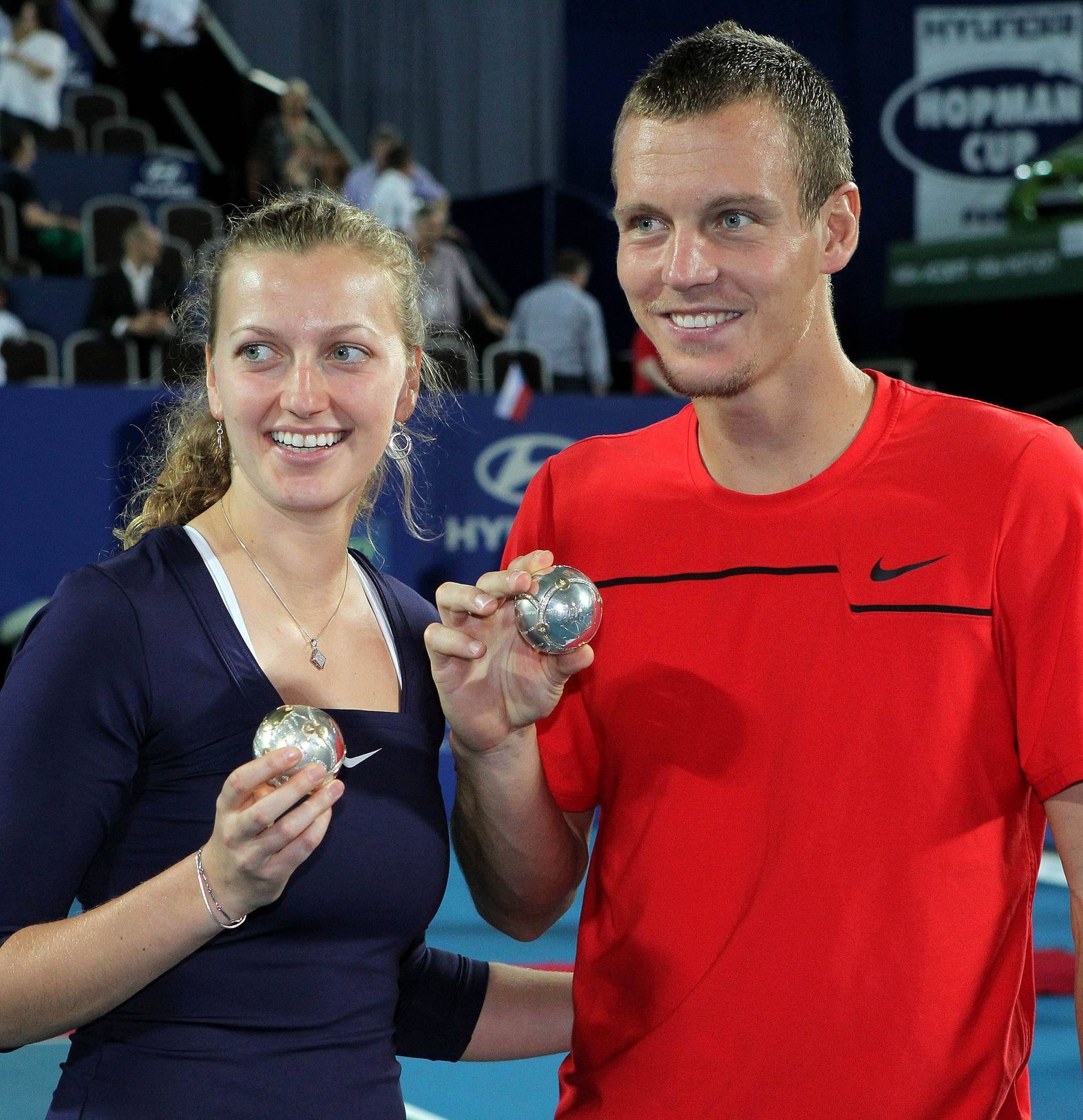 Tomáš Berdych a Petra Kvitová na Hopmanově poháru 2012