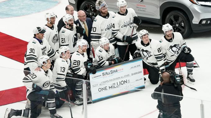 NHL All-Star Game 2019: Vítězný tým Metropolitní divize.
