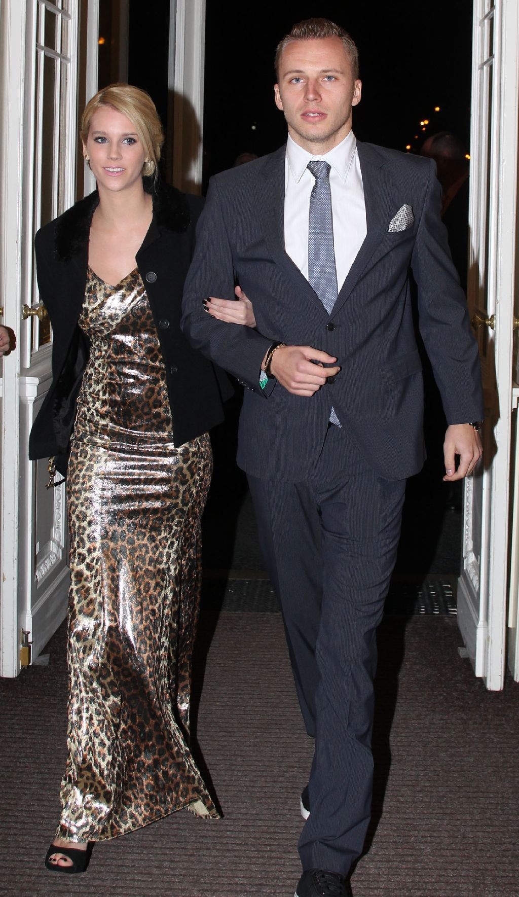 Michal Kadlec se svojí přítelkyní Nicole na galavečeru při vyhlašování Fotbalisty roku 2011