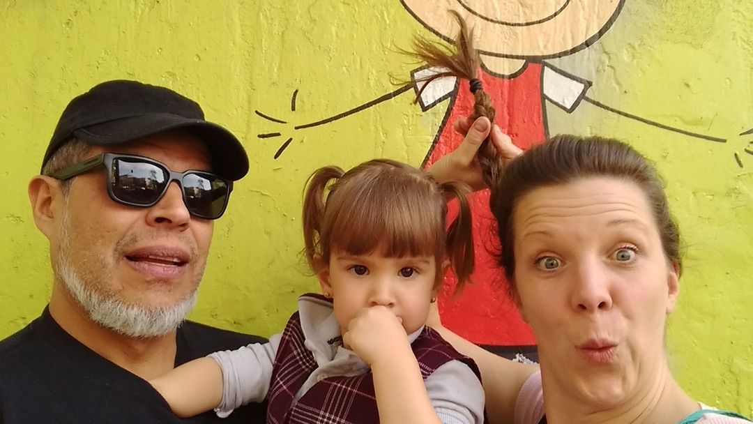 Eva Kubátová s dcerou Annou Carmen a manželem Israelem.