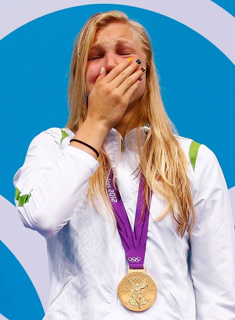 Litevská plavkyně, pláč medailistů na olympijských hrách v Londýně 2012