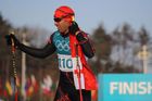 Pita Taufatofua z Tonga při běhu na 15 km na ZOH 2018