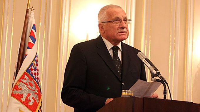 Czech President Václav Klaus at today's televised press conference
