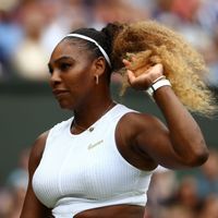 Serena Williamsová Serena Williamsová ve čtvrtfinále Wimbledonu 2019