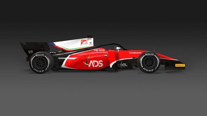 Vizualizace monopostu Formule 2 stáje Charouz Racing System.