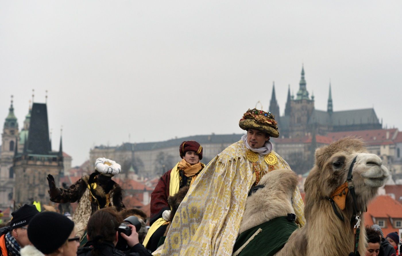 Průvod se třemi králi na velbloudech, Praha 3. ledna 2016