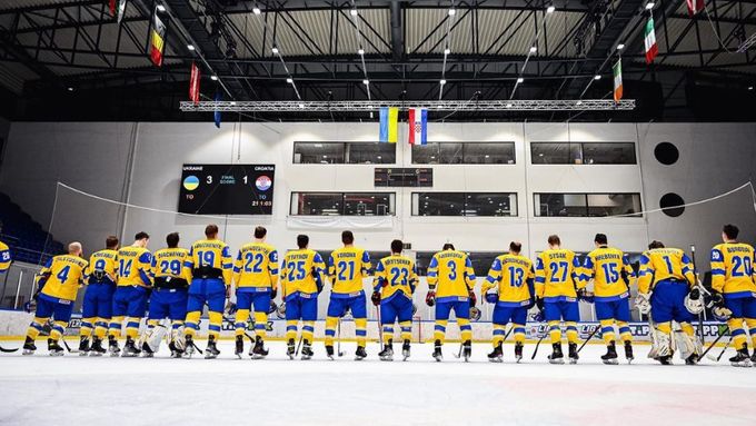 Ukrajinská hokejová reprezentace v přípravě před MS divize IB 2022.