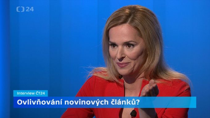 Světlana Witowská během interview s Andrejem Babišem v květnu 2017.