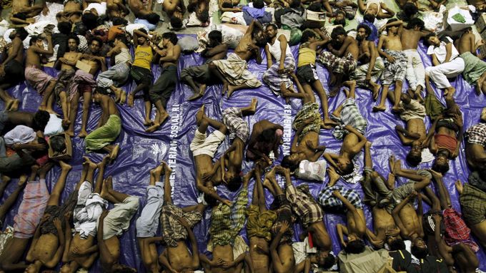 Barmští uprchlíci v Indonésii. Ilustrační foto.