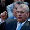 Britian's Prince Andrew (L) on Centre Court at the Wimbledon Tennis Championships in London