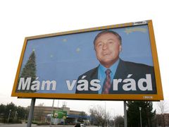 Unrequited love (a billboard with Prime Minister Mirek Topolánek)