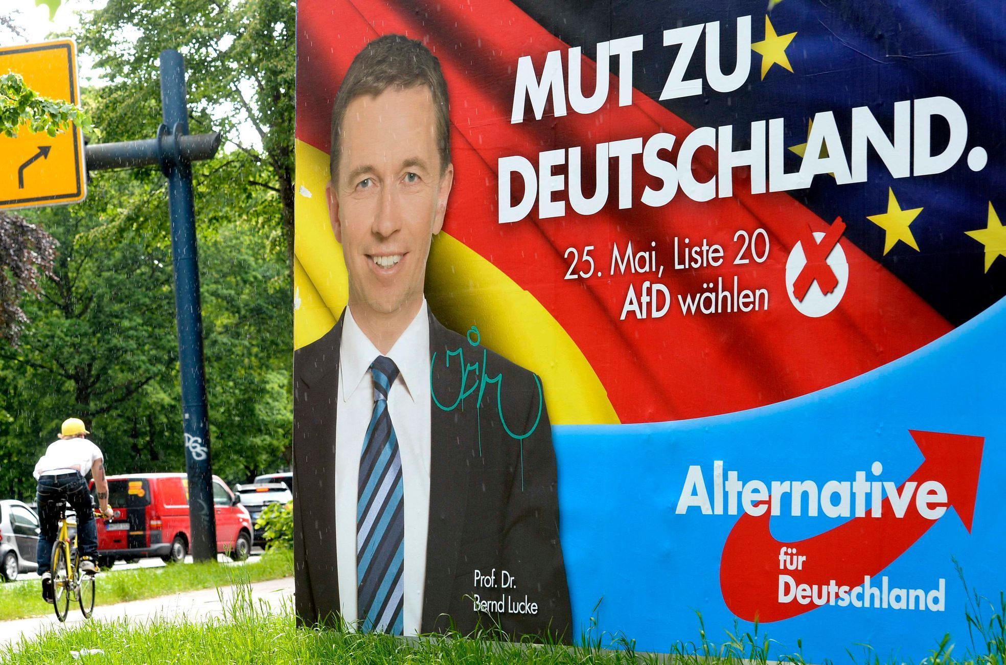 "Odvaha být Německem." Předvolební plakát AfD v Hamburku.