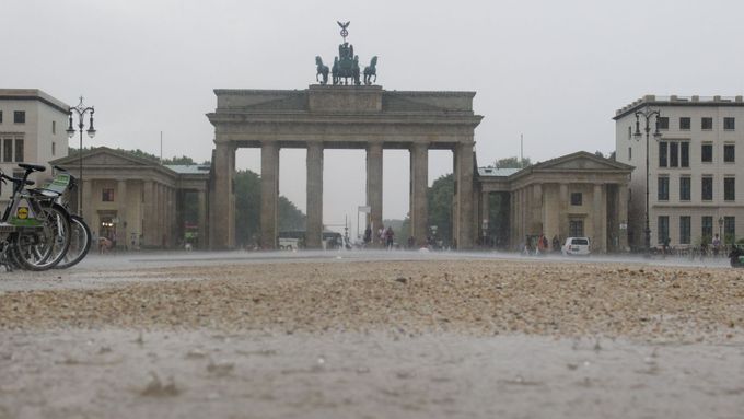 Déšť v Berlíně v srpnu 2019
