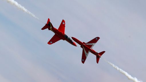 The Red Arrows perform before the British Grand Prix at the