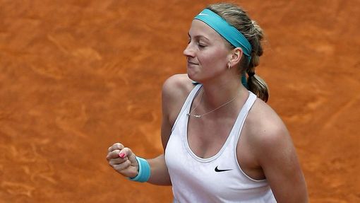 Kvitova of the Czech Republic celebrates after winning against Williams of the U.S. during their semi-final match at the Madrid Open tennis tournament in Madrid