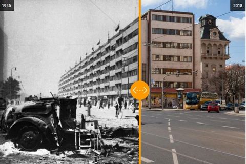 Barikáda na Letné, hořící Staré Město. Podívejte se, jak známá místa v Praze vypadala v květnu 1945