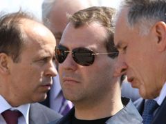 Ruský prezident Dmitrij Medveděv na návštěvě neklidného Dagestánu.