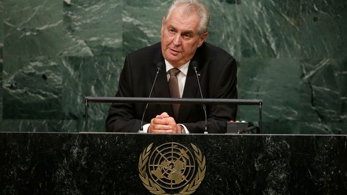 Prezident Miloš Zeman během loňského vystoupení v OSN.