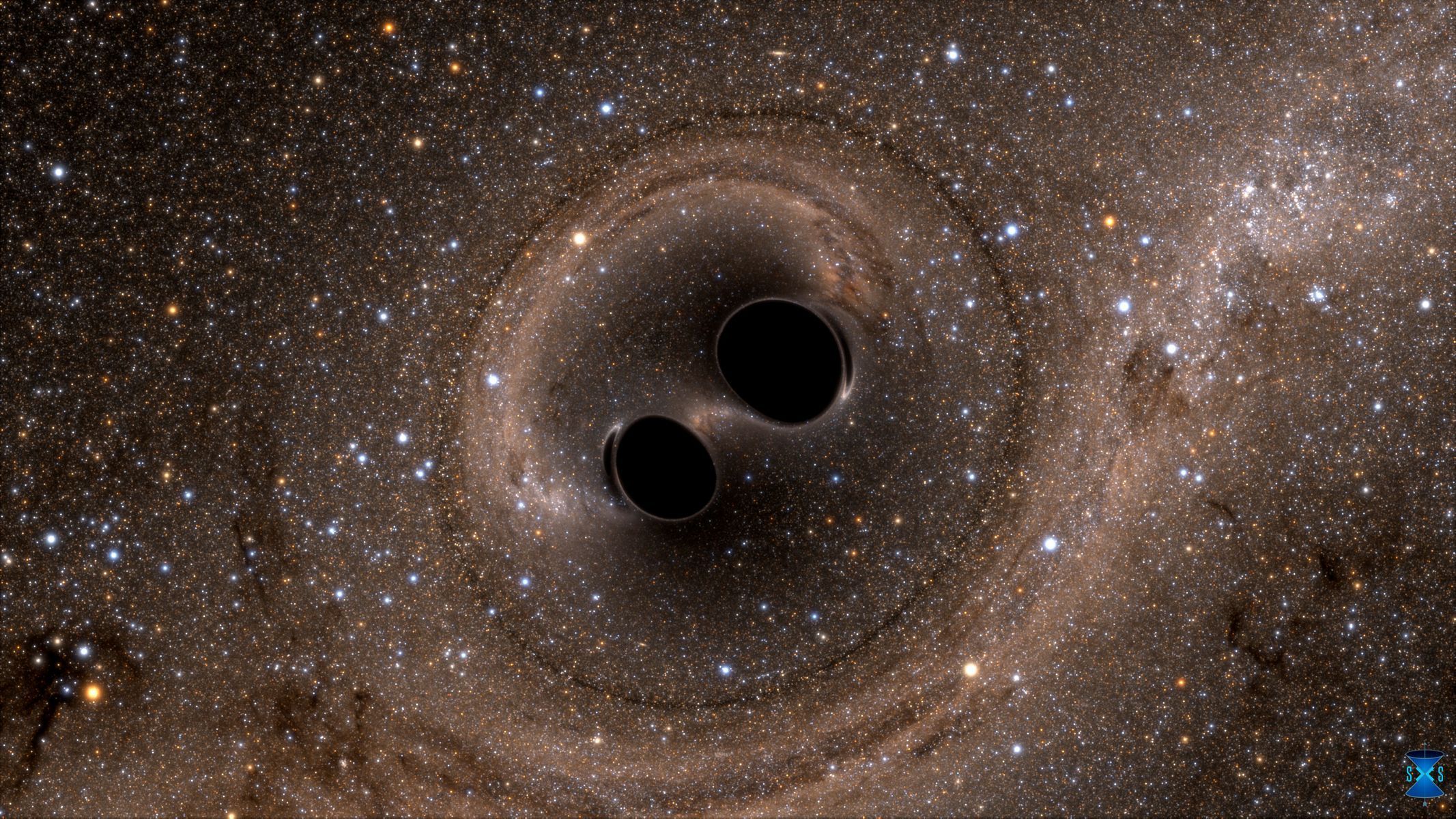 Gravitační vlny - kolize dvou černých děr