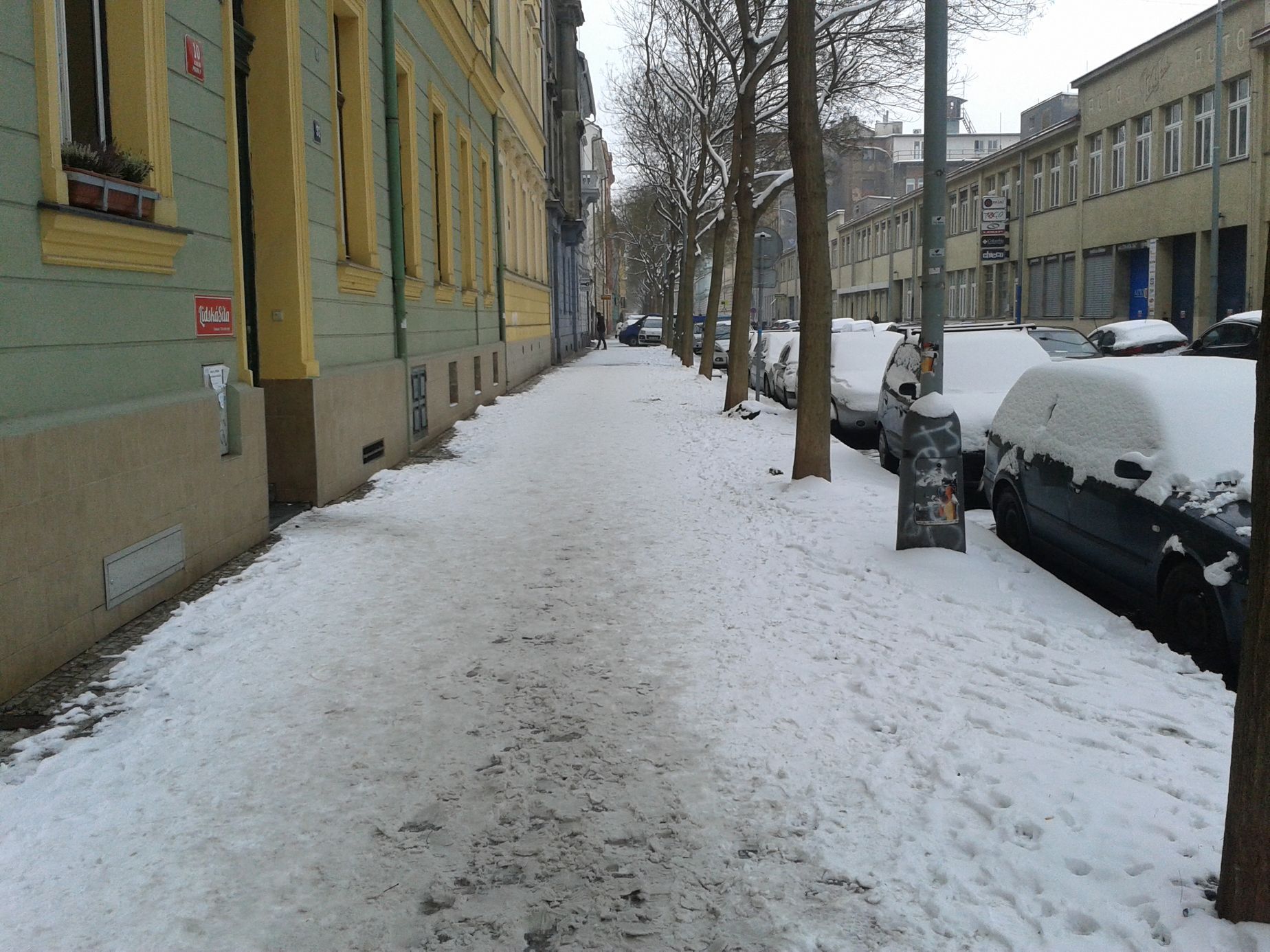 sníh a chodníky v Praze 1