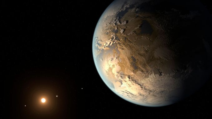 Planeta Kepler-186f na vizualizaci NASA.