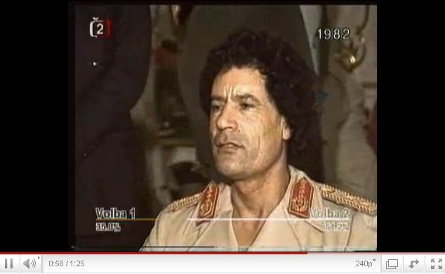 Muammar Kaddáfí v Praze v roce 1982